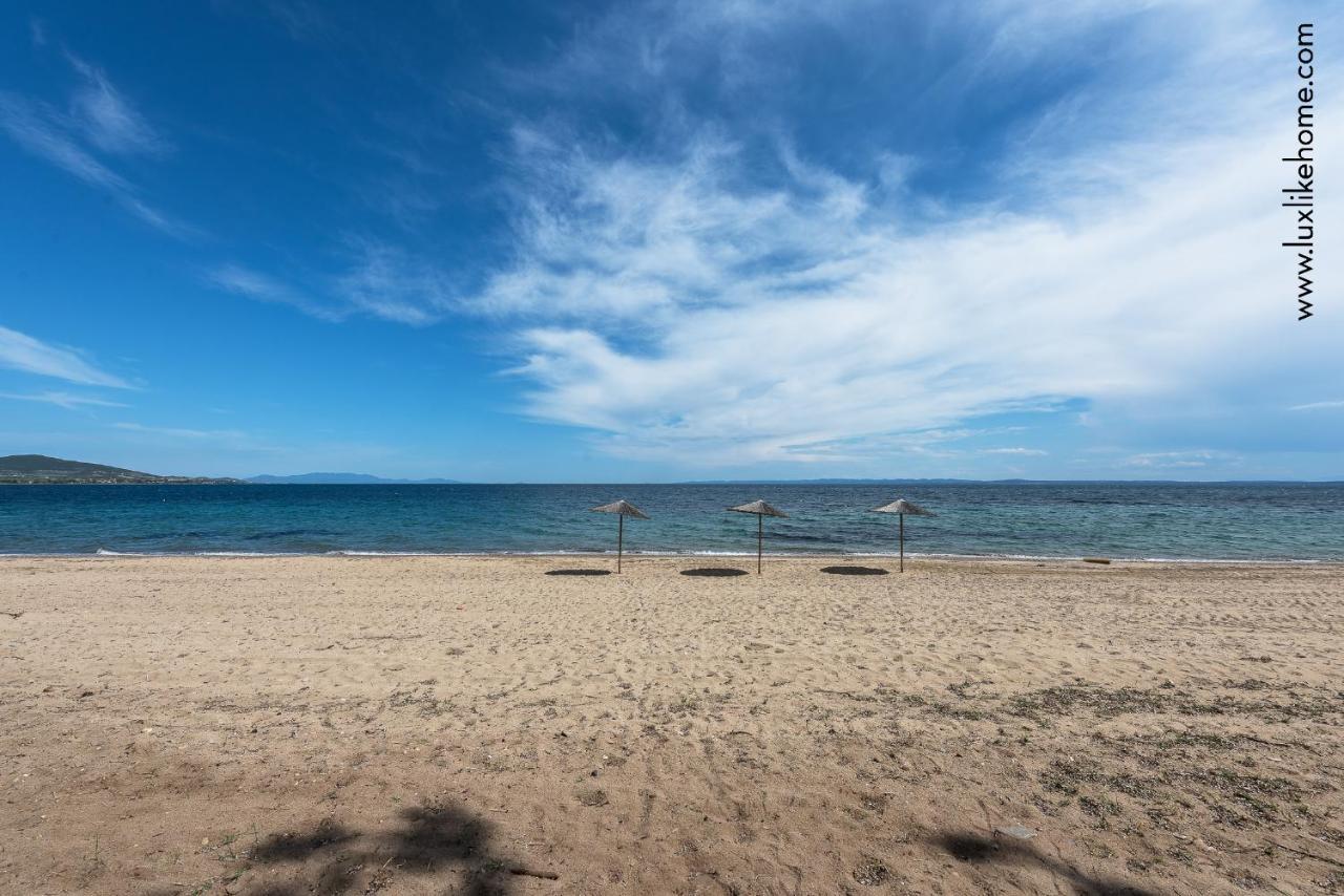 #Luxlikehome - Mediterranee Beachfront Summer House Kalyves Polygyrou ภายนอก รูปภาพ